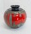 Mid-Century Modern Mid-Century German Grey, Red & Dark Blue Ceramic Vase with Leaves Motif, 1960s For Sale - Image 3 of 12