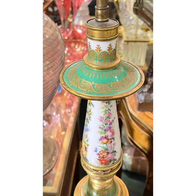 French 19th Century French Empire Style bronze mounted Porcelain Table Lamps - A Pair For Sale - Image 3 of 12