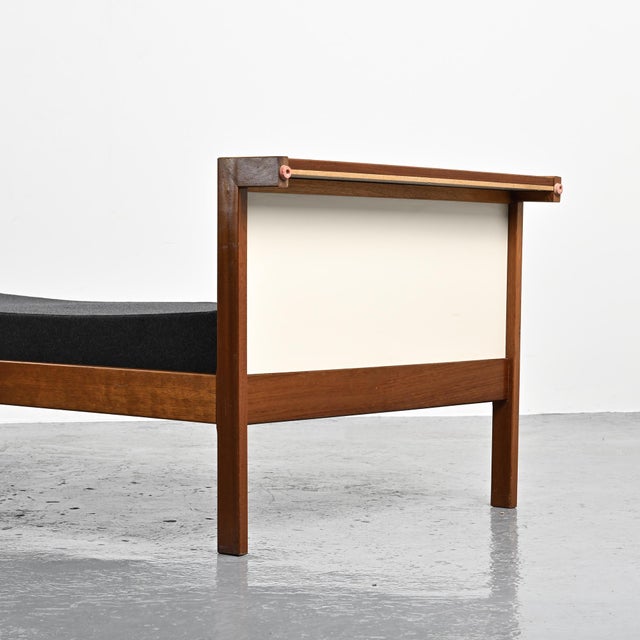 Gray Mahogany Bed with Tigette System by André Sornay, 1960 For Sale - Image 8 of 14