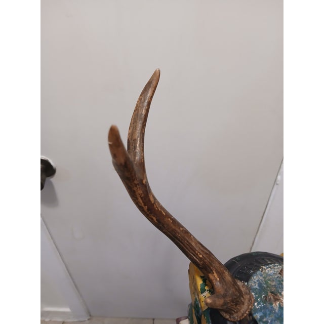 F-031 Antique Indonesian "Manjangan" Double-Face Mask With Authentic Antlers - Early 20th Century F014 For Sale - Image 10 of 10