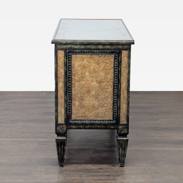 Theodore Alexander 1980s Theodore Alexander Venetian Art Deco Gilded Verre Églomisé Two-Drawer Chest For Sale - Image 4 of 12