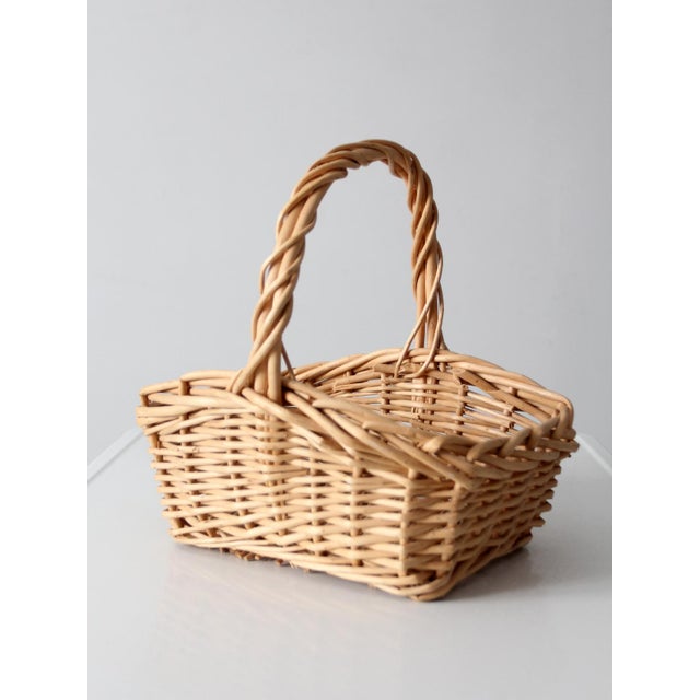 Vintage Wicker Gathering Basket For Sale - Image 11 of 11