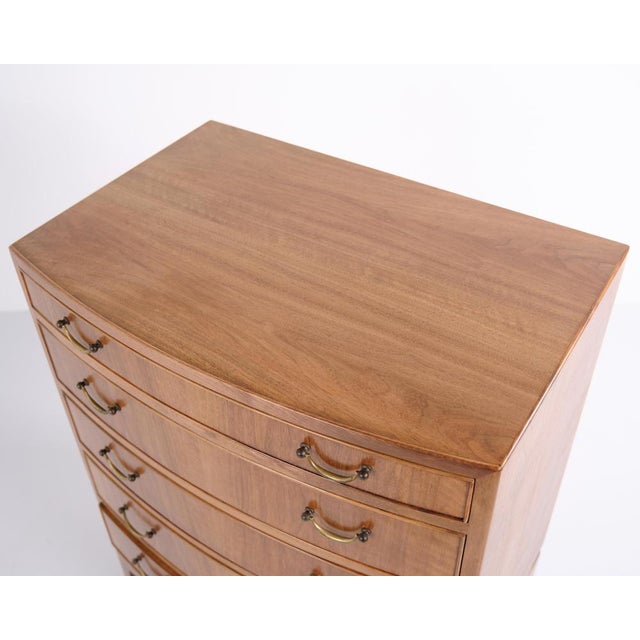 Chest of Drawers in Flamed Walnut attributed to Ole Wanscher and A.J. Iversen, 1950s For Sale - Image 6 of 13