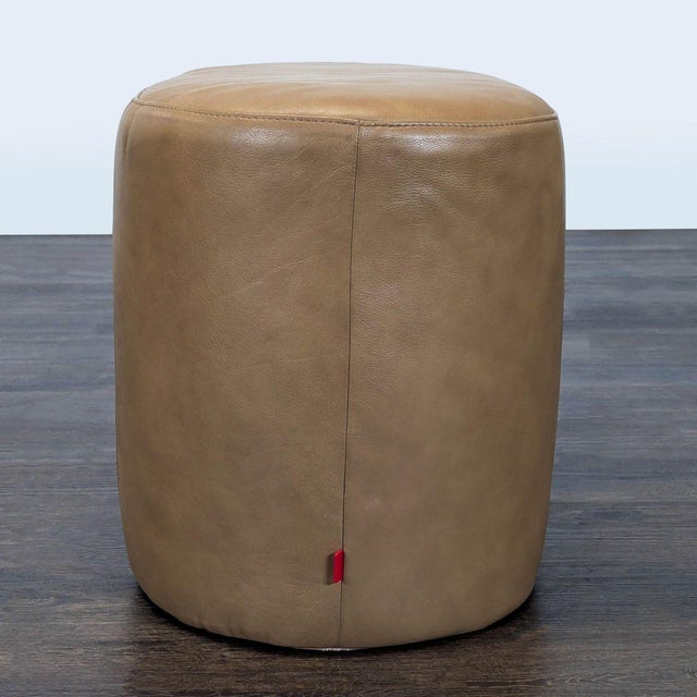 2010s Eq3 Oval Leather Ottoman For Sale - Image 5 of 9