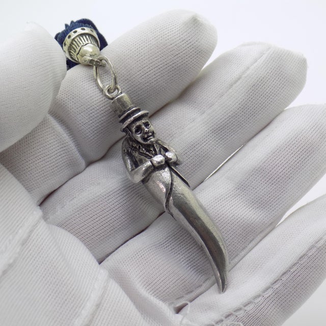 Vintage Neapolitan hunchback good luck charm, handmade in Italy between the 1970s and 1980s in genuine Italian Continental...