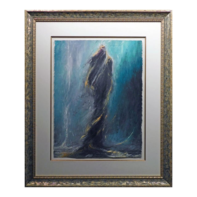 Larry Fodor "Spiritual Shaman" Original Oil on Paper Hand Signed Framed For Sale