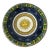 Italian Hand Painted Blue and Green Ceramic Round Sun Center Wall Plate For Sale