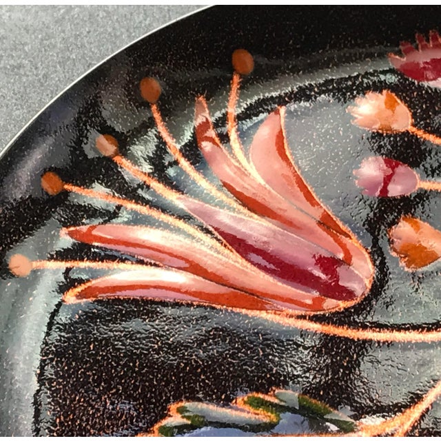 Mid Century Modern Miguel Pineda Floral Enamel on Copper