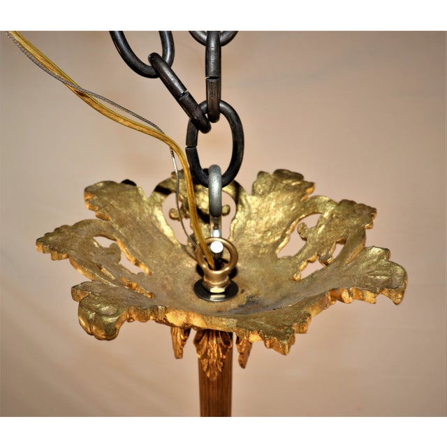 1910s Circa 1910 French Empire Style Gilt Bronze and Crystal Beaded 4 Light Chandelier For Sale - Image 10 of 12