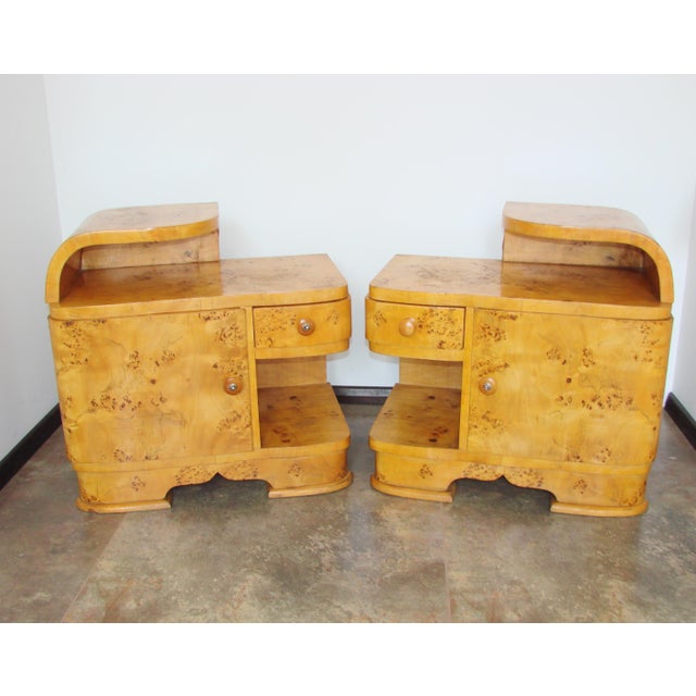 Vintage Art Deco Bedside Tables, 1940s, Set of 2, in Very Good conditions. Designed 1920 to 1949
