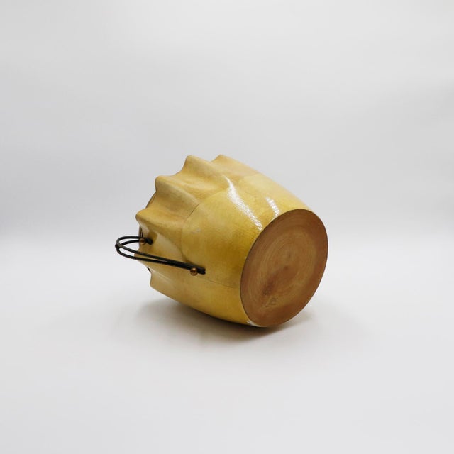 Aldo Tura 1960s Attributed to Aldo Tura Ice Bucket in Goatskin and Brass For Sale - Image 4 of 18