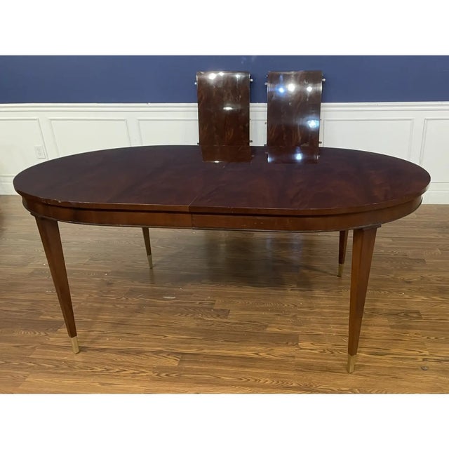 Oval Mahogany Four Leg Dining Table by Leighton Hall For Sale - Image 11 of 11
