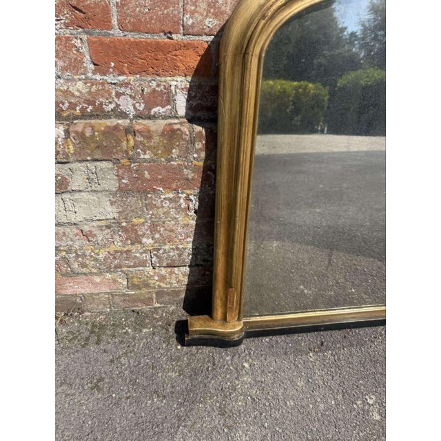 Antique English Gilt Overmantle Mirror, 1800s For Sale - Image 4 of 7