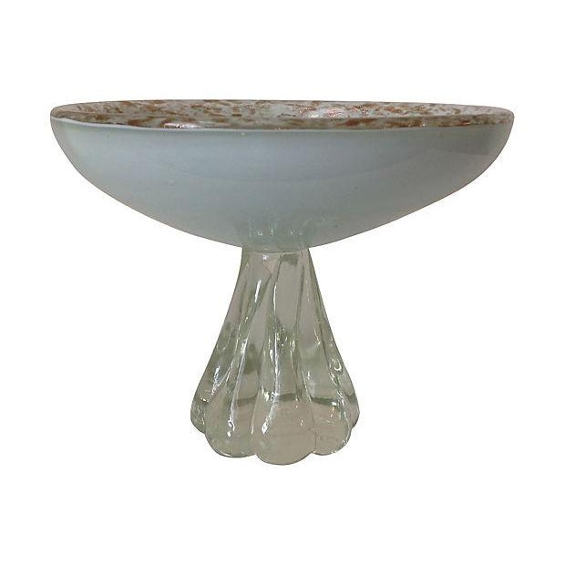 Vintage C1960's Alfredo Barbini Large Murano Footed Pedestal