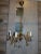 This brass chandelier with glass crystals was produced in the 1950s and requires E14 bulbs. European Plug (up to 250V).The...