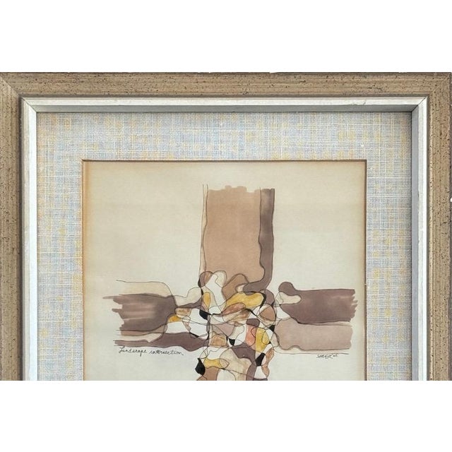 Vintage 1965 Abstract Casein Collage Signed by Sheer For Sale - Image 4 of 11