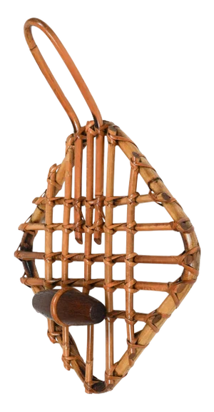 Bamboo & Rattan Coat Rack Stand attributed to Olaf Von Bohr, Italy, 1960s