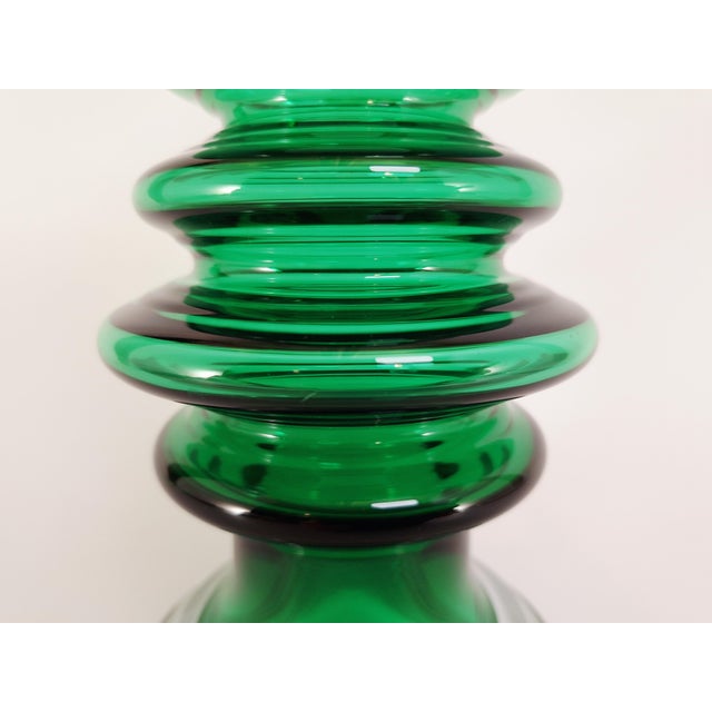 Mid-Century Modern Green Tornado Art Glass Vase by Tamara Aladin for Riihimäen Lasi, Finland, 1970s For Sale - Image 3 of 9