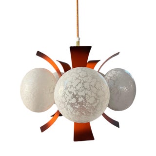 White and Orange Chandelier by Richard Essig For Sale