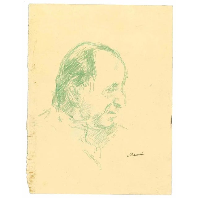 The Profile is an Original Drawing on creamy-colored paper realized by Mino Maccari in the mid-20th century. Hand-signed...