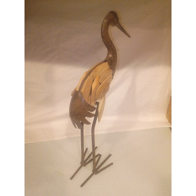 Mid 20th Century Modern "Bora" Style Driftwood and Rebar Heron Sculpture For Sale - Image 4 of 8