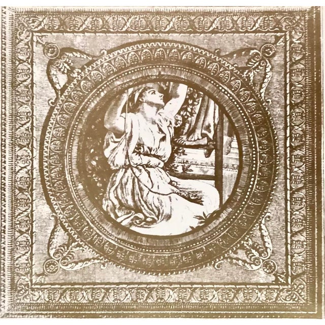 Wayne Carlson Handprinted Gold and White Wallpaper, Trompe L’oeiul Classical For Sale - Image 4 of 10