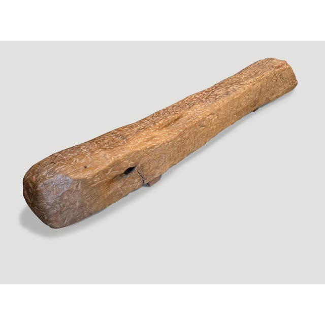 Andrianna Shamaris Ancient Teak Wood Log Bench For Sale - Image 16 of 18