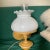 Mid-20th Painted Metal Wall Lamp With Chimney and White Hobnail Glass Shade For Sale - Image 10 of 13