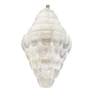 Contemporary Imperial Diamanted Trasparent “Petals” Murano Glass Chandelier by Simoeng For Sale