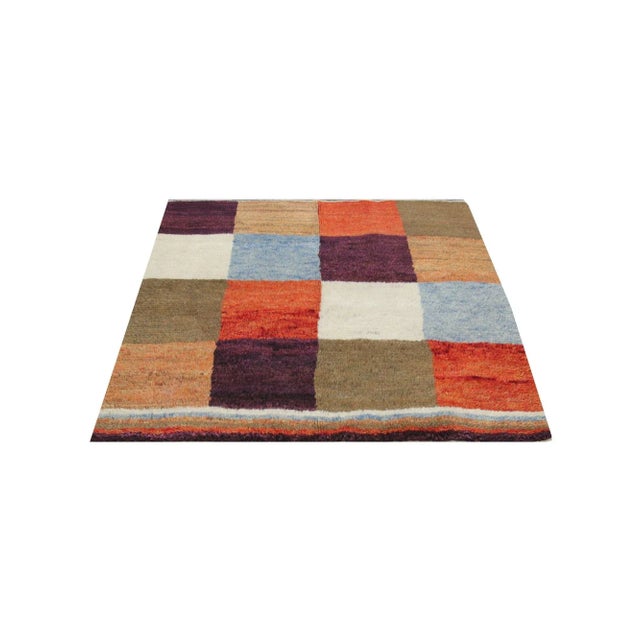 2010s Handwoven Persian Tulu Area Rug 4x4 For Sale - Image 4 of 5