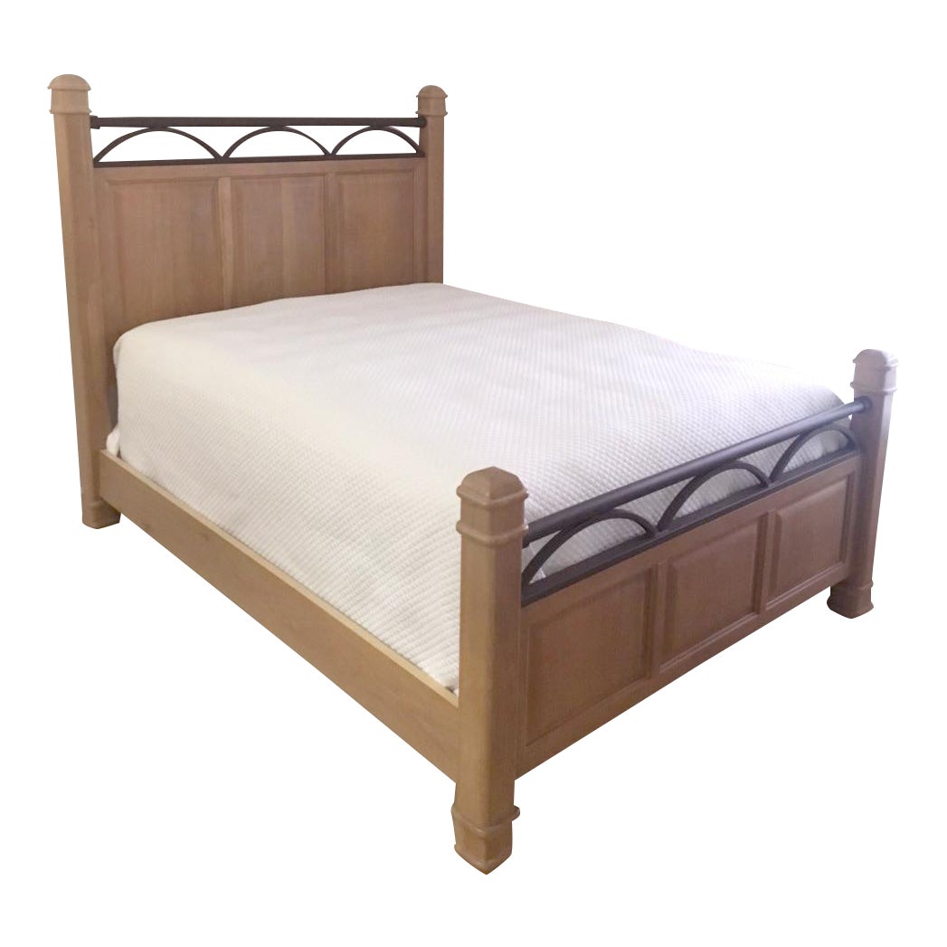 Contemporary Bernhardt Wood And Metal Bed Frame Queen Size Chairish