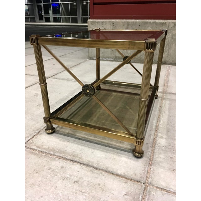 Aged Brass End Table From Mastercraft For Sale - Image 11 of 13