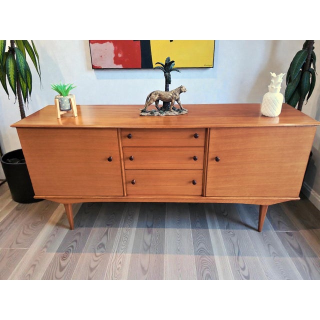 Wood Mid-Century Walnut Sideboard by Alfred Cox, 1950s For Sale - Image 7 of 18