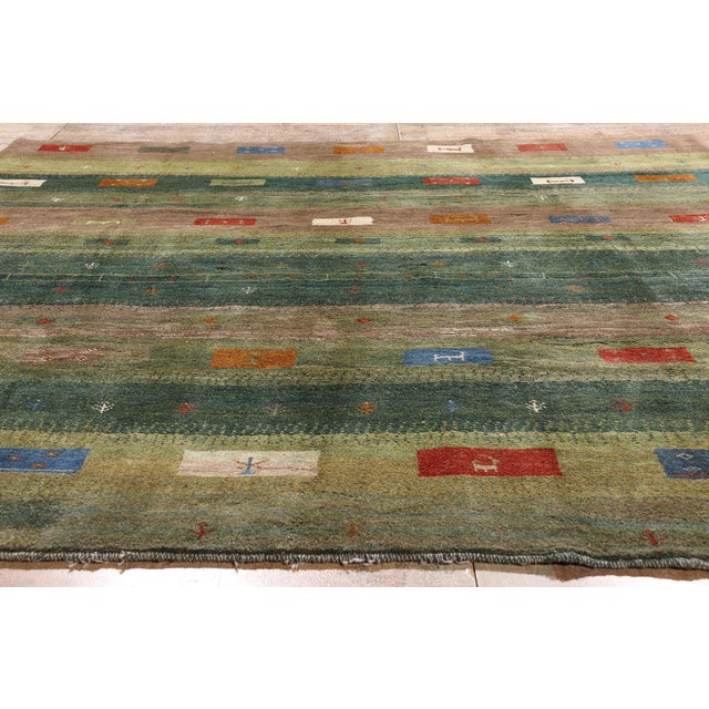 Vintage Persian Gabbeh Rug, 07'07 X 09'03 For Sale - Image 9 of 10