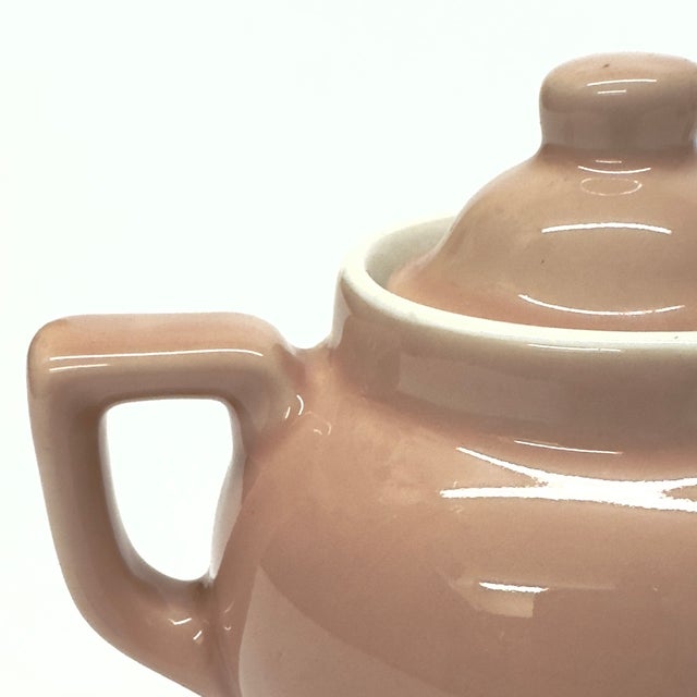 Vintage Peachy Pink Ceramic Teapot Curation - Group of 3 For Sale - Image 14 of 16