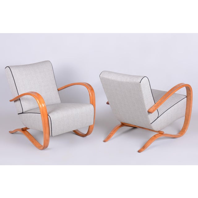 Czech Art Deco H-269 Lounge Chairs by J. Halabala for Up Závody, 1930s, Set of 2 For Sale - Image 16 of 16