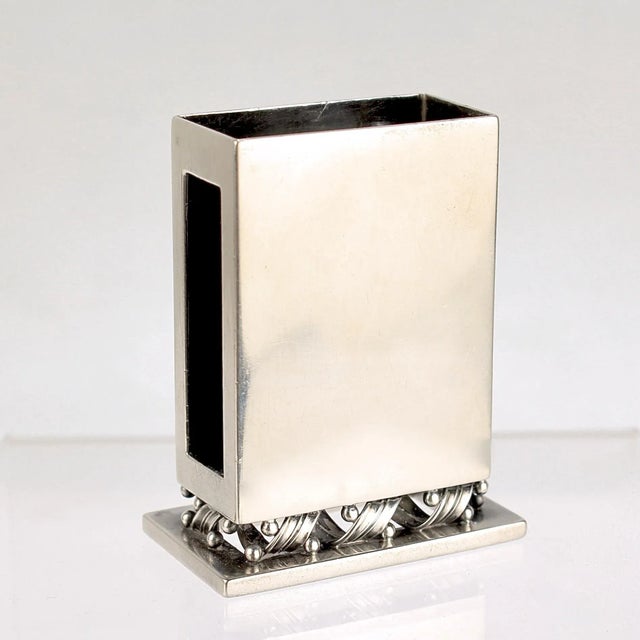 Early 20th Century Art Deco Georg Jensen Sterling Silver Matchbox Holder No. 639 by Harald Nielsen For Sale - Image 10 of 10