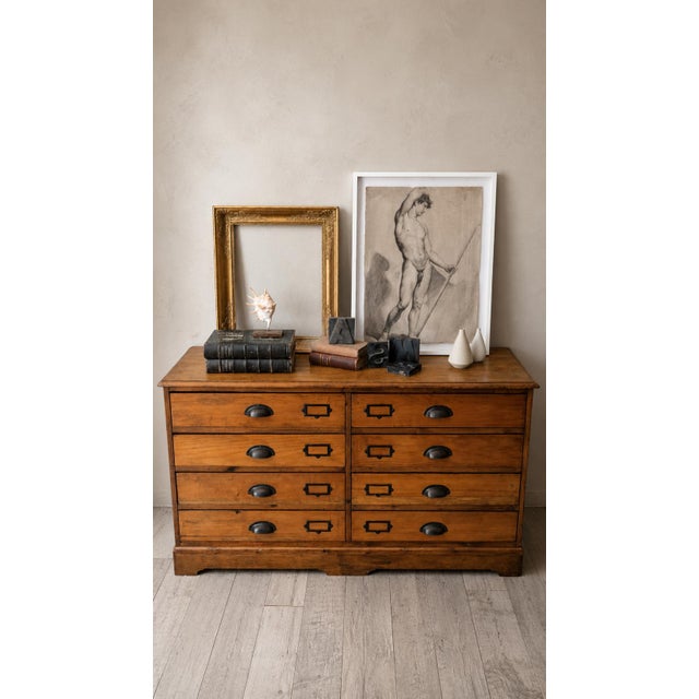 Industrial Antique English Pine Shop Chest of Drawers, UK, 1890s For Sale - Image 3 of 16