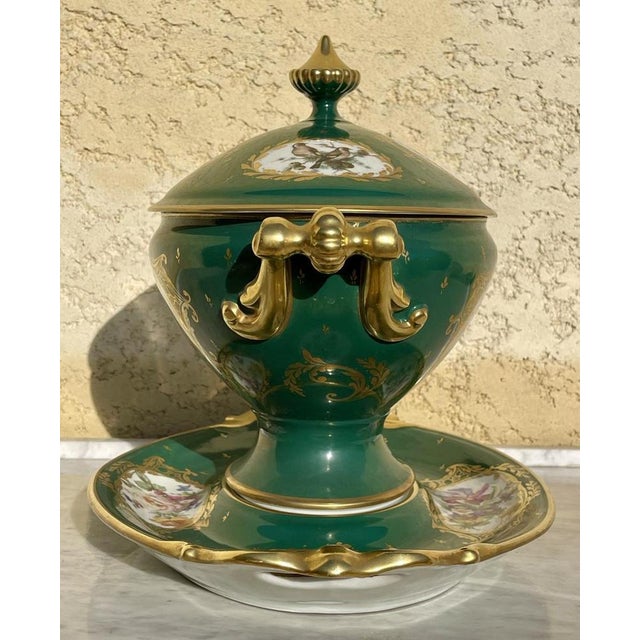 Porcelain Tureen and Display Stand from Limoges, Set of 2 For Sale - Image 4 of 13