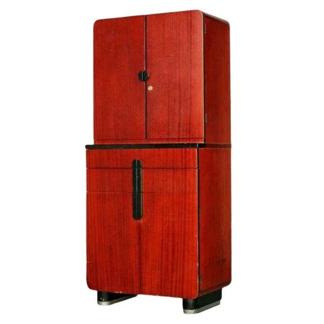 French Streamline Art Deco Bar Mahogany Cabinet by Donald Deskey for Hamilton For Sale - Image 3 of 7