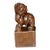 1960s Carved Stone Seal Figurine With Mythical Beast Finial — Square Base, Hand-Finished For Sale