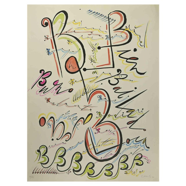 Rafael Alberti, Letter B, Lithograph, 1972 For Sale