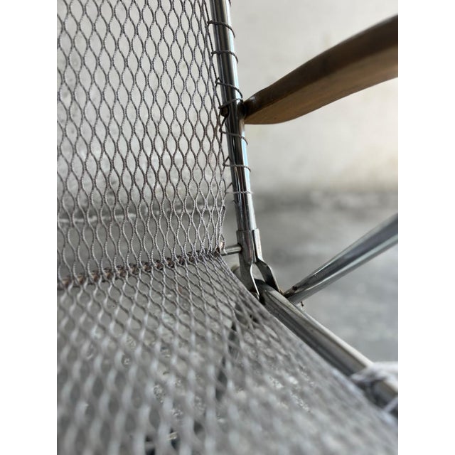 Set of Vintage Aluminium Wire Folding Chairs For Sale - Image 5 of 18