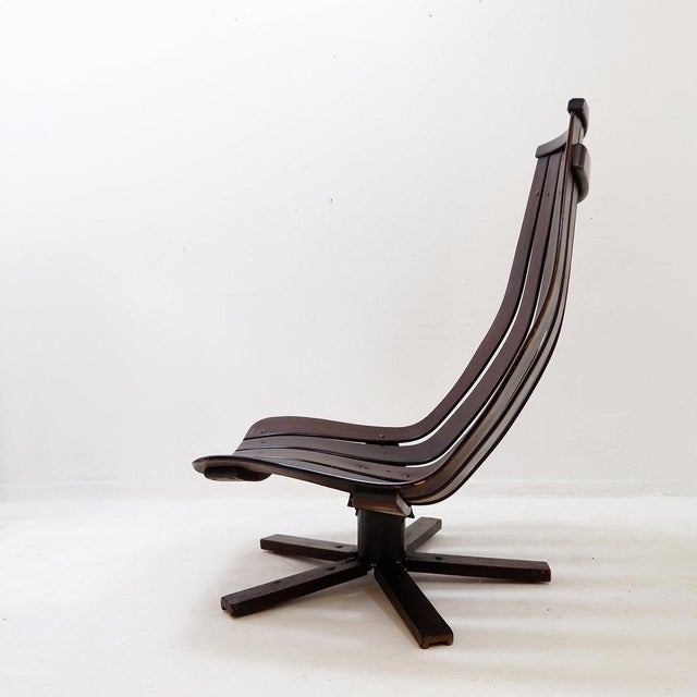 Vintage Swivel Lounge Chair by Hans Brattrud for Hove Möbler, 1970 For Sale - Image 9 of 16