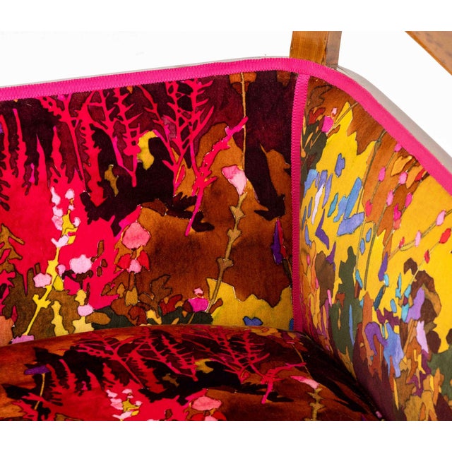 Art Deco Velvet Upholstered Armchairs, Pair For Sale - Image 4 of 7