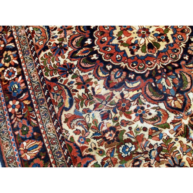 Sky Blue 1900s, Handmade Antique Persian Sarouk Rug 3.1' X 5.2' For Sale - Image 8 of 11