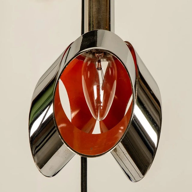 Cascade Fixture with Six Chrome and Orange Pendants in Raak Style, 1970s For Sale - Image 6 of 18