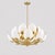 Luxury Lotus Petal Brass Chandelier | Modern White Floral Ceiling Light | Mid Century Statement Pendant | Elegant Dining Room Fixture For Sale - Image 6 of 8