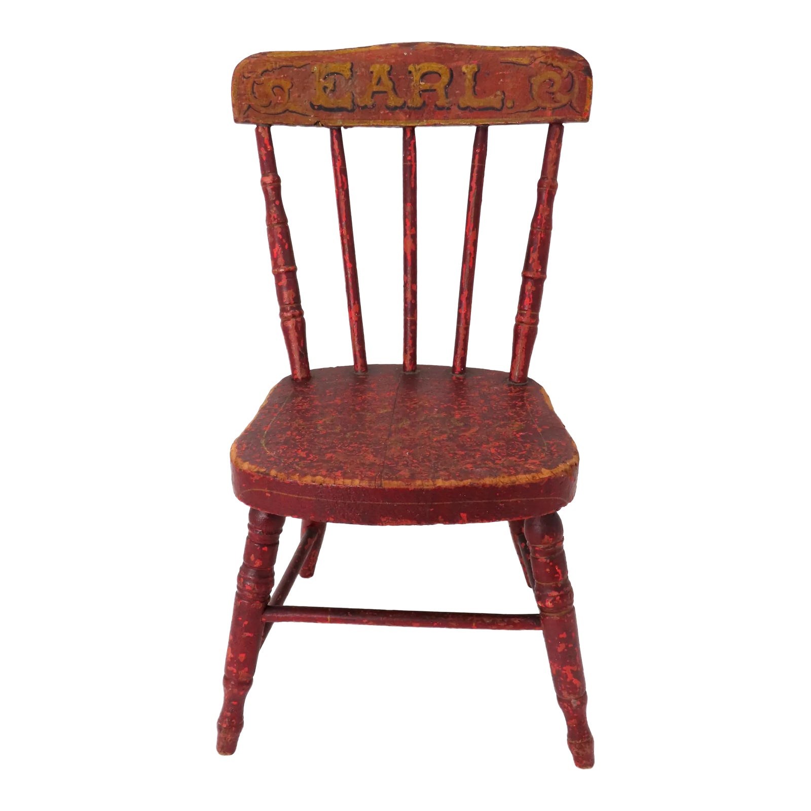 Cute Mid 1800s Antique American Small Childs Chair for Earl - Nice