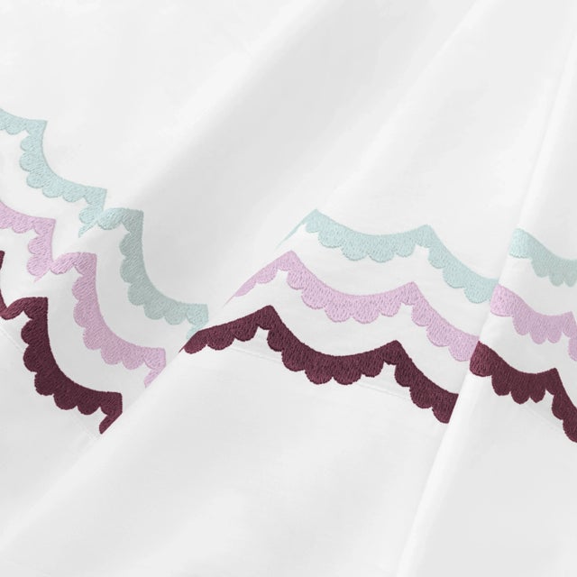 Hamburg House Celerie Kemble + Hamburg House Whimsical Wine Scallop Full Sheet Set - 4 Pieces For Sale - Image 4 of 7